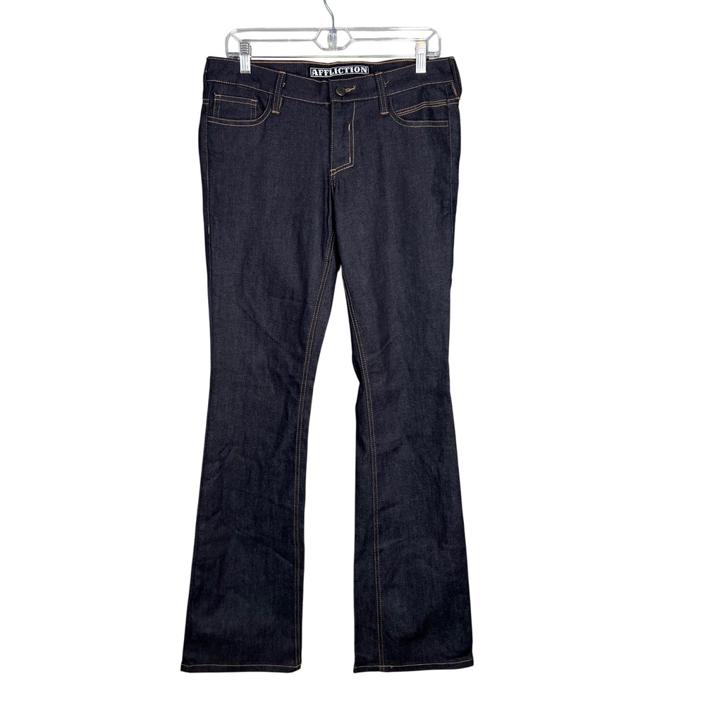 Affliction Jade Bootcut Jeans Size 27 Dark Wash Contrast Stitch Embroidered NEW‎
